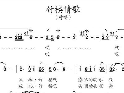 竹楼情歌简谱_竹楼情歌图片