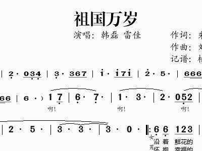 祖国万岁歌曲谱子_歌曲祖国万岁背景图片(2)