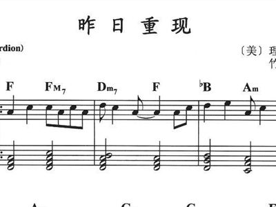 昨日重现的简谱_昨日重现简谱完整版(3)