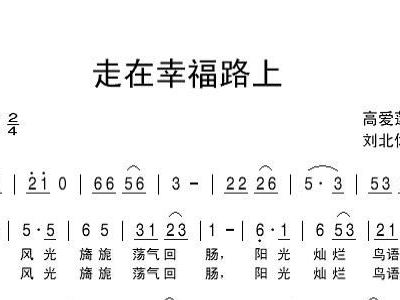 走在幸福路上 歌谱 简谱