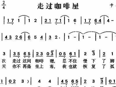 走过咖啡屋简谱_走过咖啡屋简谱歌谱