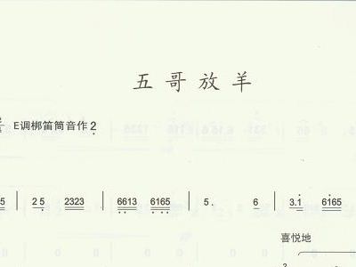 五哥放羊曲谱完整版_五哥放羊原版曲谱(4)
