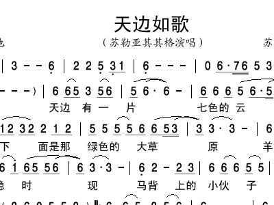天边简谱云飞版_云飞天边简谱