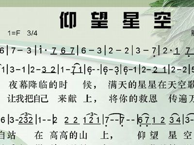 仰望星空简谱_仰望星空简谱张杰(2)