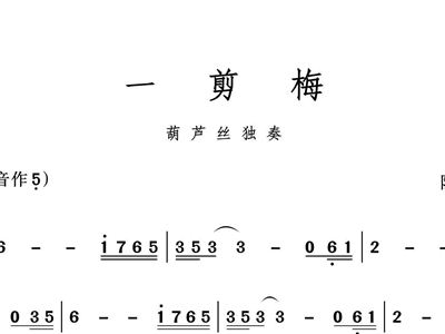 一剪梅 葫芦丝 葫芦丝谱图片