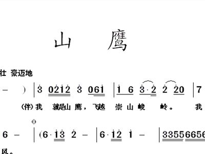 山鹰简谱_山鹰之歌简谱