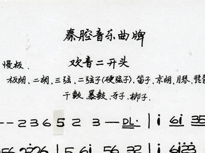 秦腔欢音简谱_秦腔巜苦音慢板简谱(3)