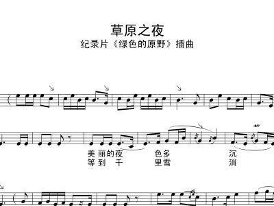 草原之夜歌词简谱_草原之夜简谱