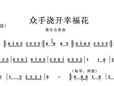 众手浇开幸福花二胡曲谱_众手浇开幸福花二胡谱