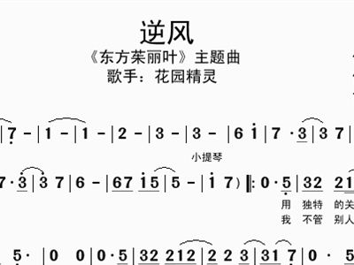 逆风的简谱_破云主题曲逆风简谱