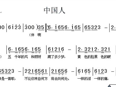 中国人简谱刘德华_中国人简谱歌谱刘德华