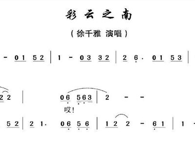 彩云之南葫芦丝谱展示