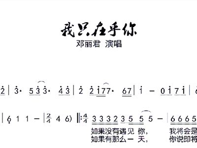 我只在乎你简谱歌谱_我只在乎你简谱(3)