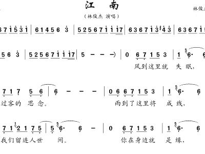 江南林俊杰简谱_江南