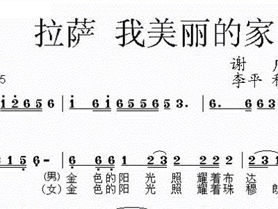 美丽拉萨简谱_拉萨夜雨简谱(3)