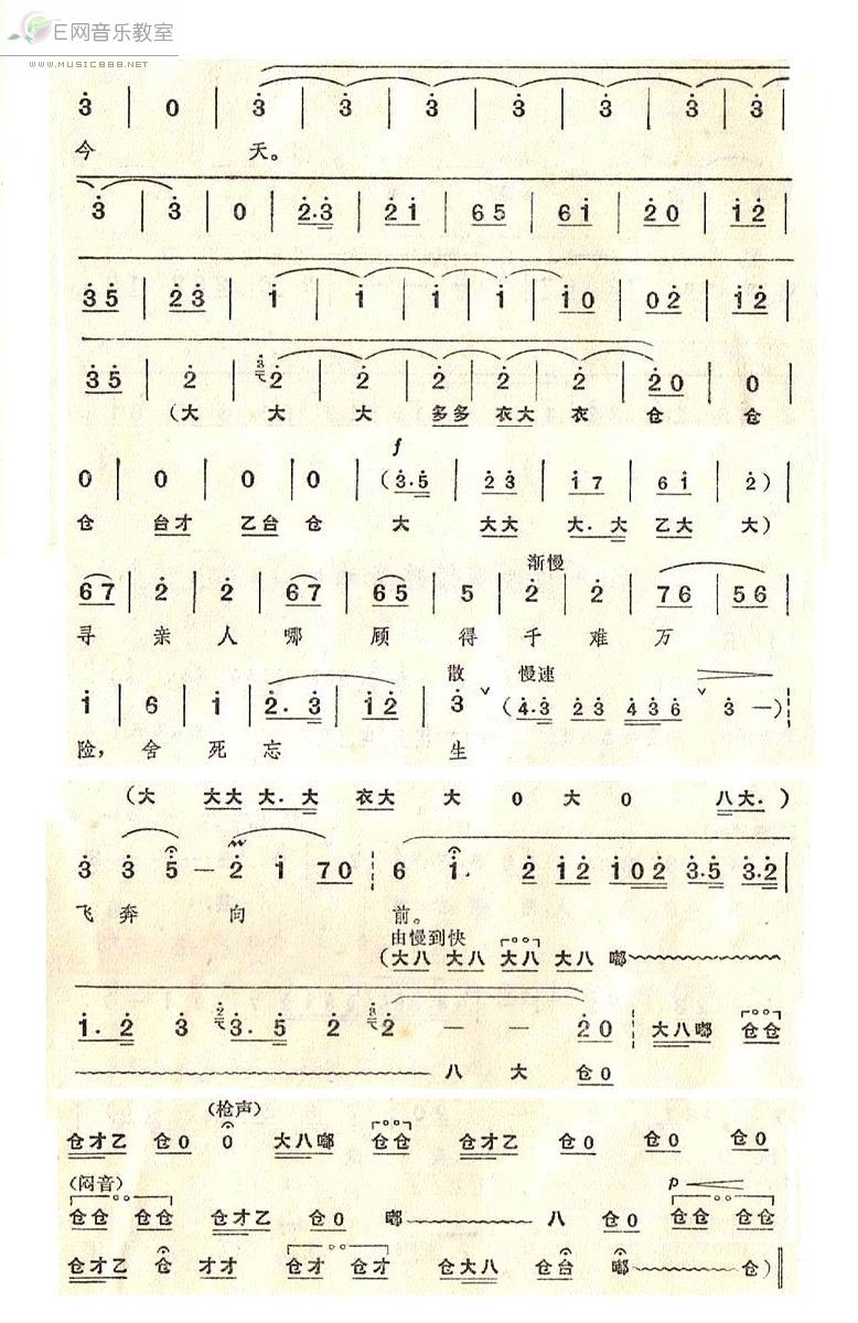 京剧红云岗选段我为亲人熬鸡汤曲谱(3)