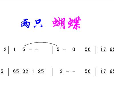 两只蝴蝶简谱_两只蝴蝶简谱电子琴谱(2)