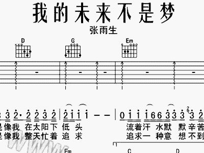 我的未来不是梦 电子琴谱