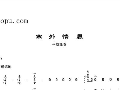 二胡曲谱塞外情思_陶笛曲谱12孔