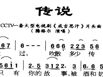 腾格尔的传说简谱_腾格尔的天堂简谱