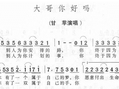 大哥你好吗简谱_大哥你好吗动图