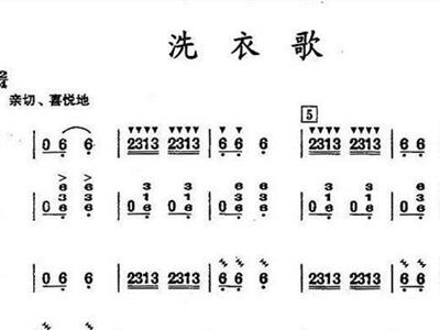 曲谱洗衣歌_洗衣歌二胡曲谱(4)