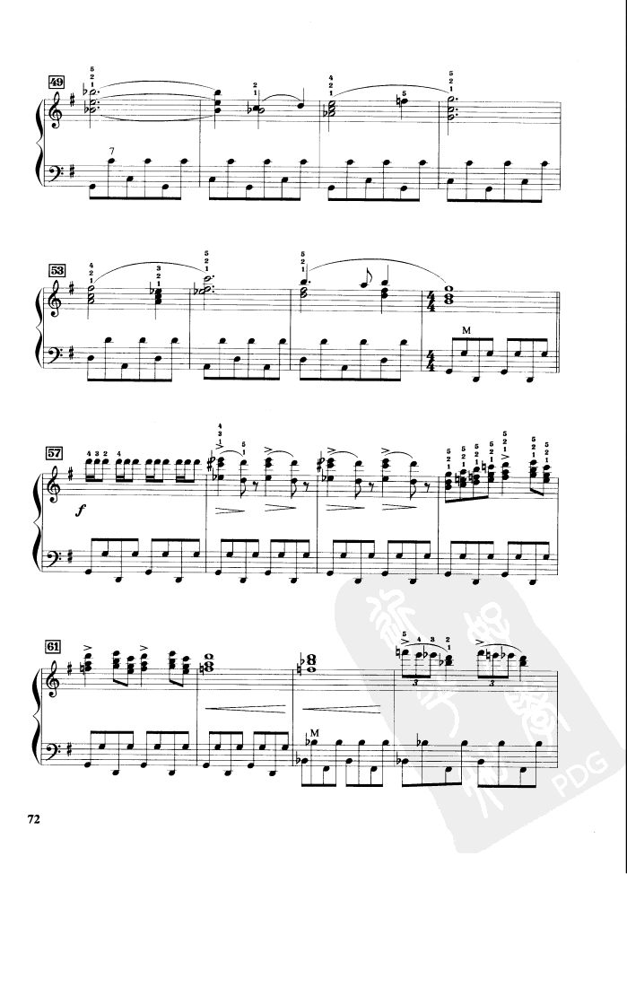 马刀舞曲 歌谱,手风琴谱 简谱,五线谱