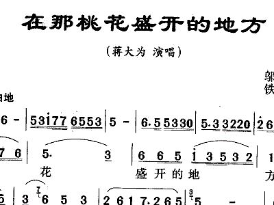 在那桃花盛开的地方曲谱唱谱_在那桃花盛开的地方(3)