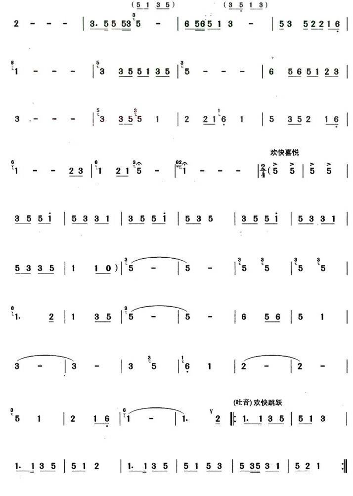 葫芦丝曲谱同步(3)