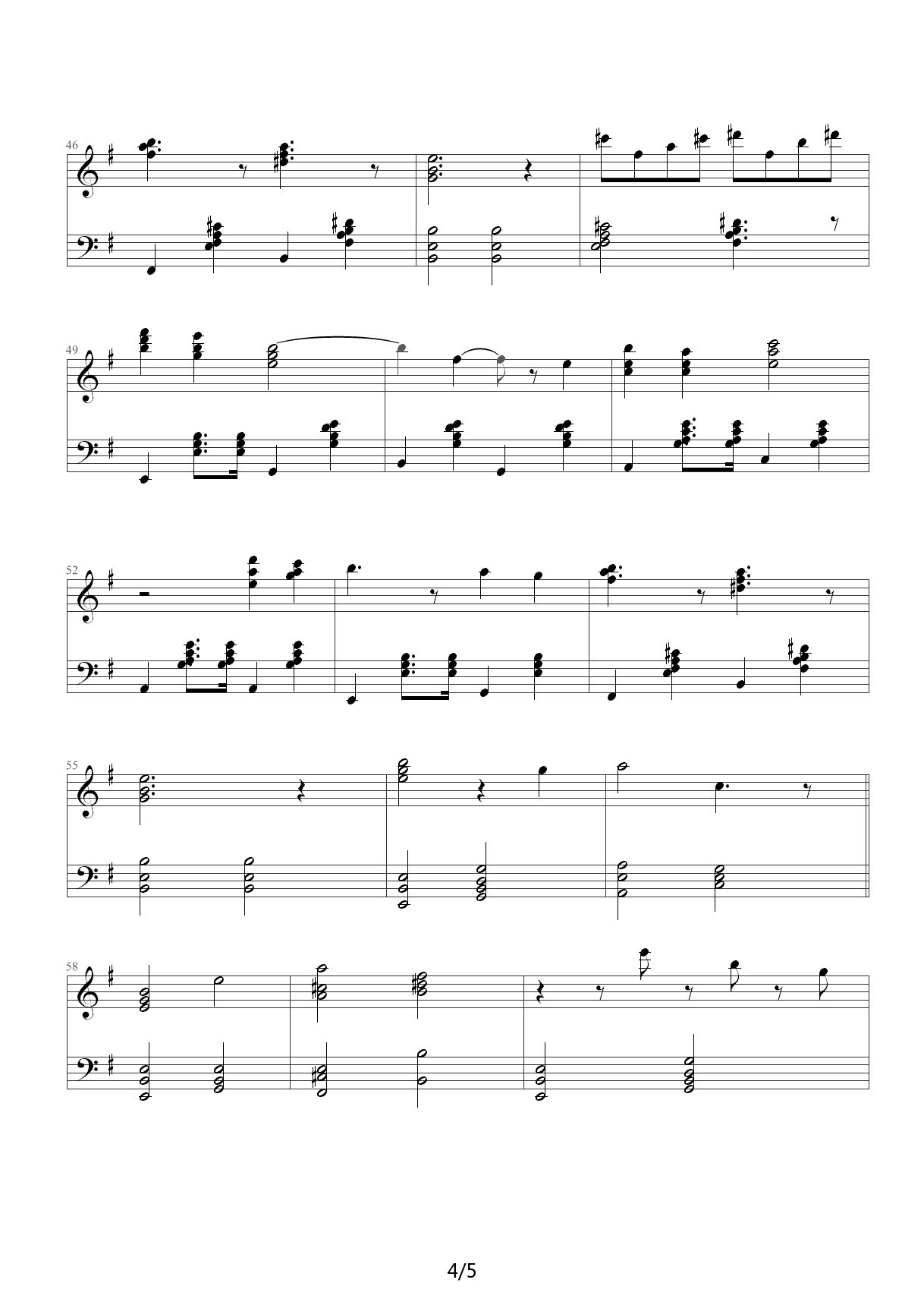 莫斯科郊外的晚上成人钢琴曲谱(4)
