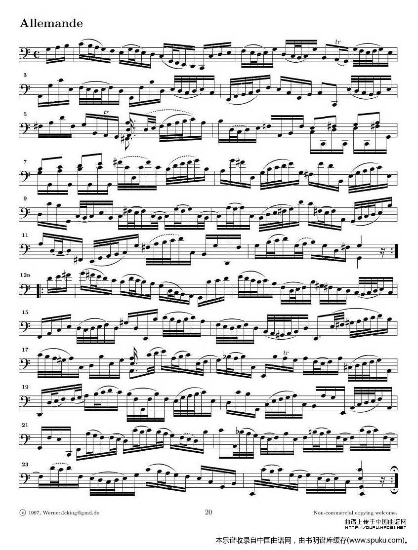大提琴曲殇的五线谱分享_大提琴曲殇的五线谱