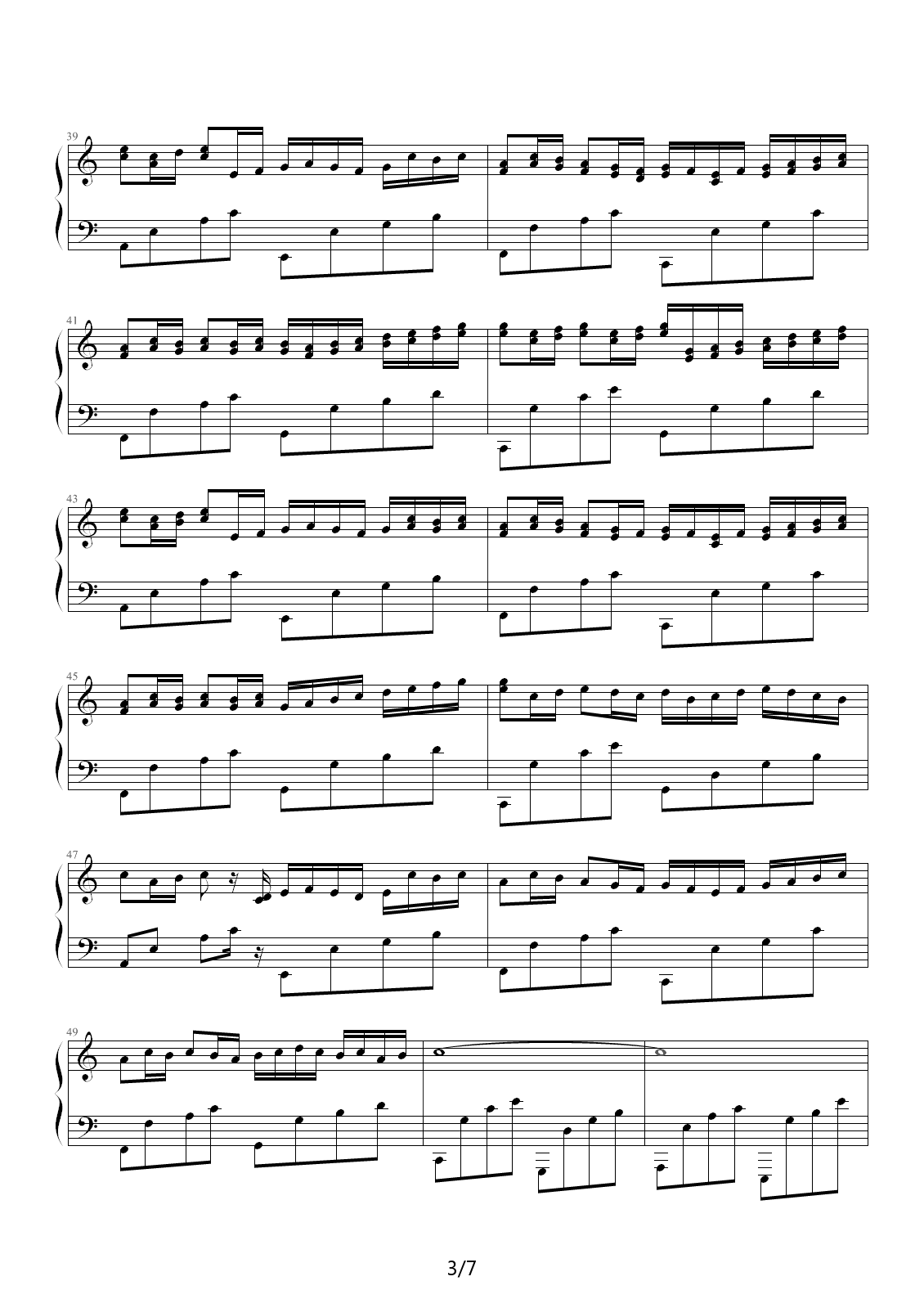 卡农变奏曲谱_卡农钢琴曲谱简谱(3)