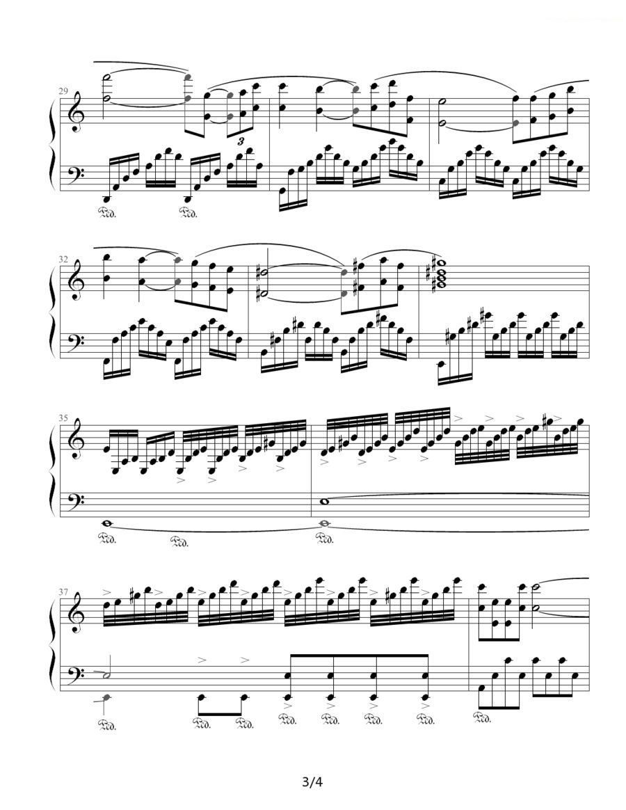 依兰爱情故事钢琴曲谱数字_依兰爱情故事曲谱(5)