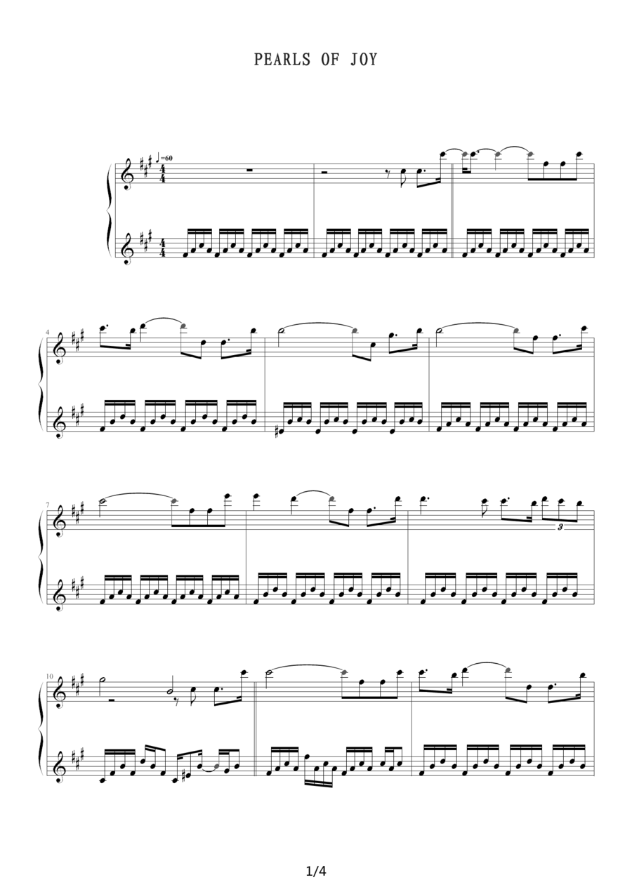 Pearls of Joy 歌谱 简谱