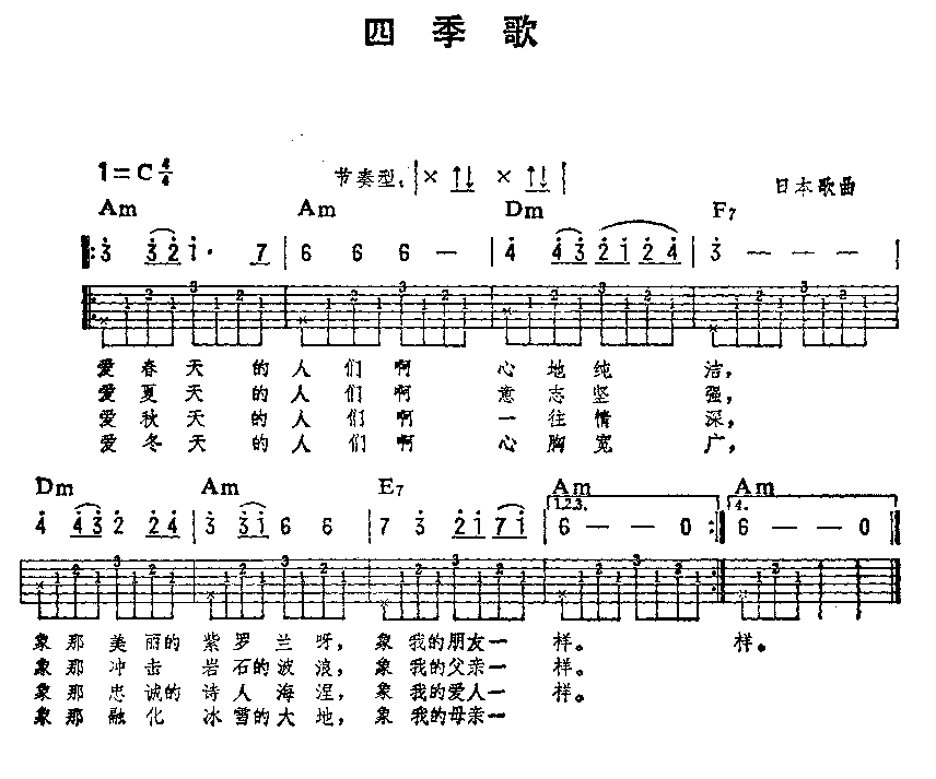 歌曲吉他简谱_小星星吉他简谱