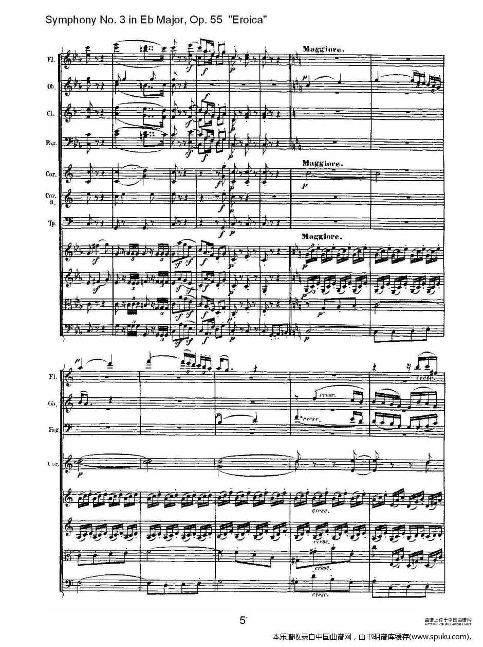 英雄交响曲 又名 降e大调第三交响曲 第二乐 乐器谱