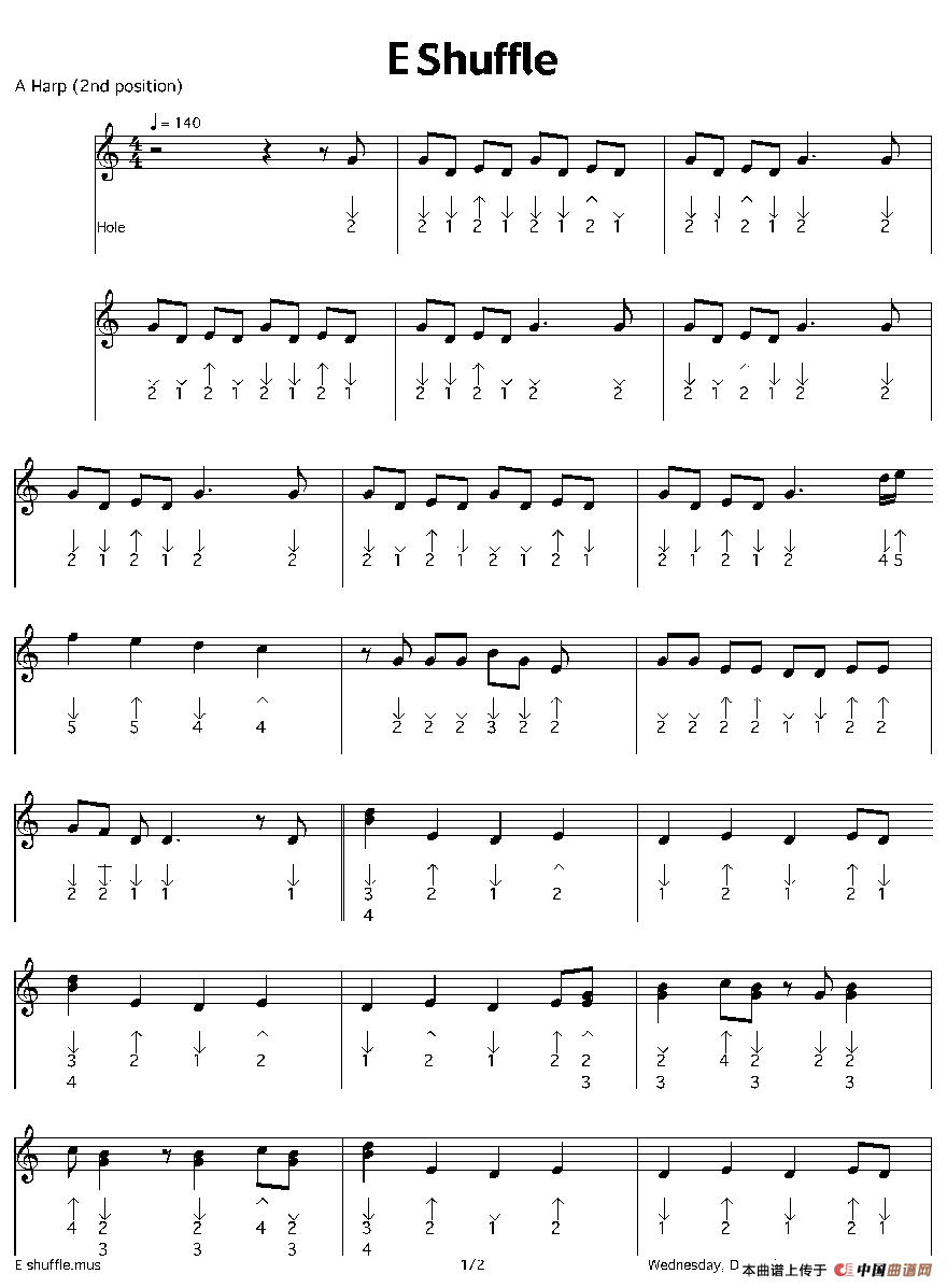 布鲁斯口琴曲谱网_布鲁斯口琴曲谱(5)