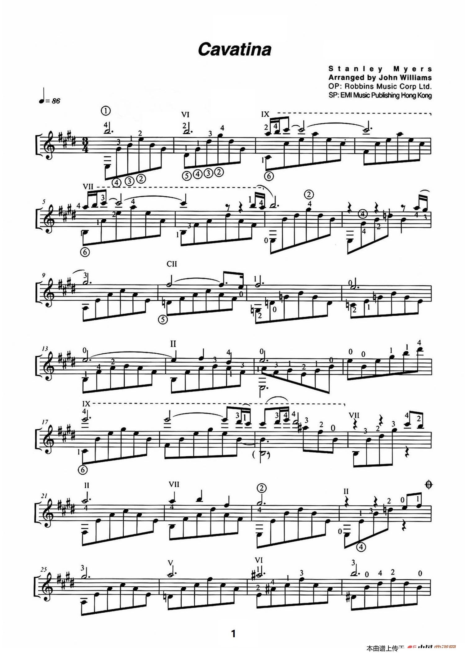 The Deer Hunter-Cavatina Sheet Music pdf, - Free Score Download ★