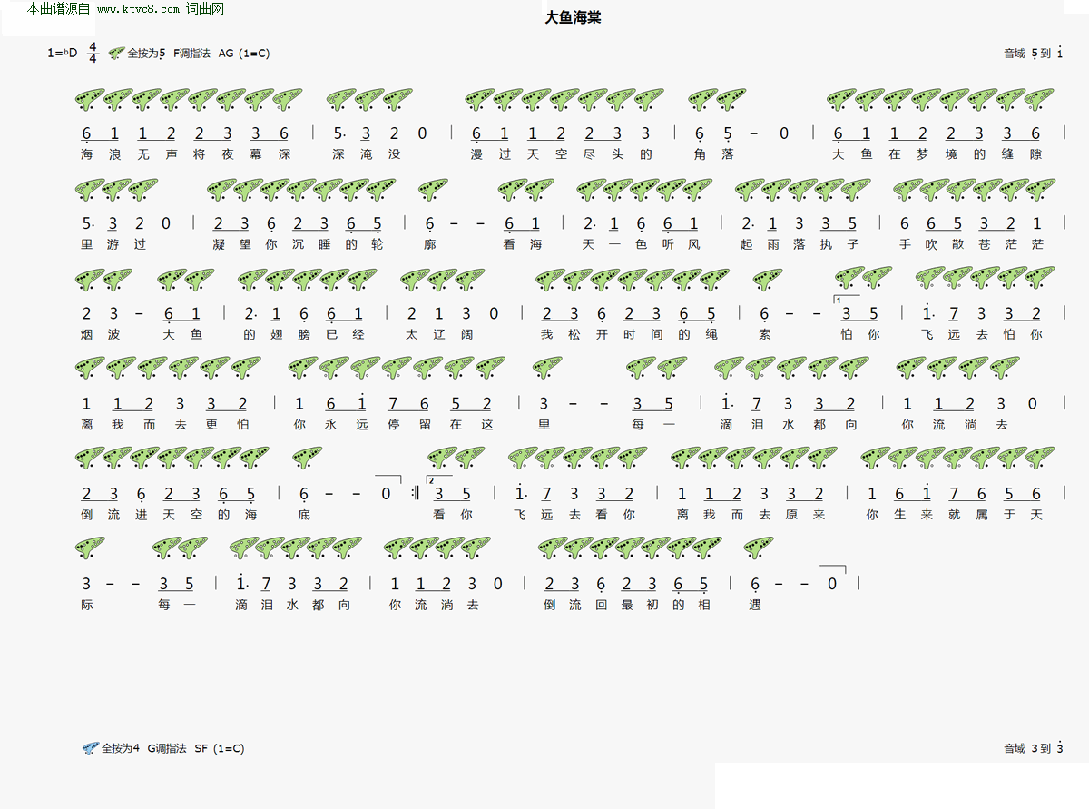 大鱼的曲谱竹笛_大鱼曲谱(3)