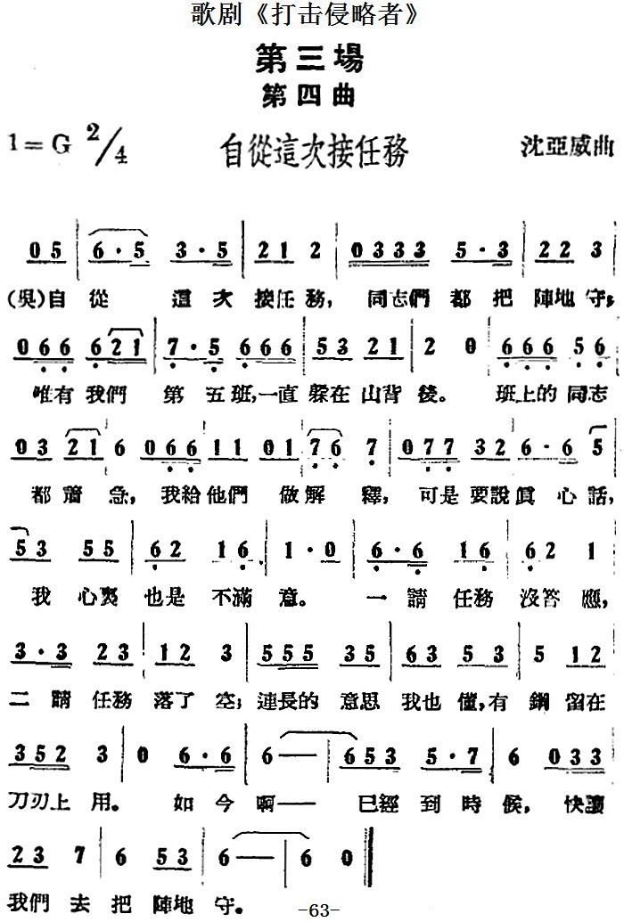 打击侵略者歌曲谱MP3_打击侵略者图片