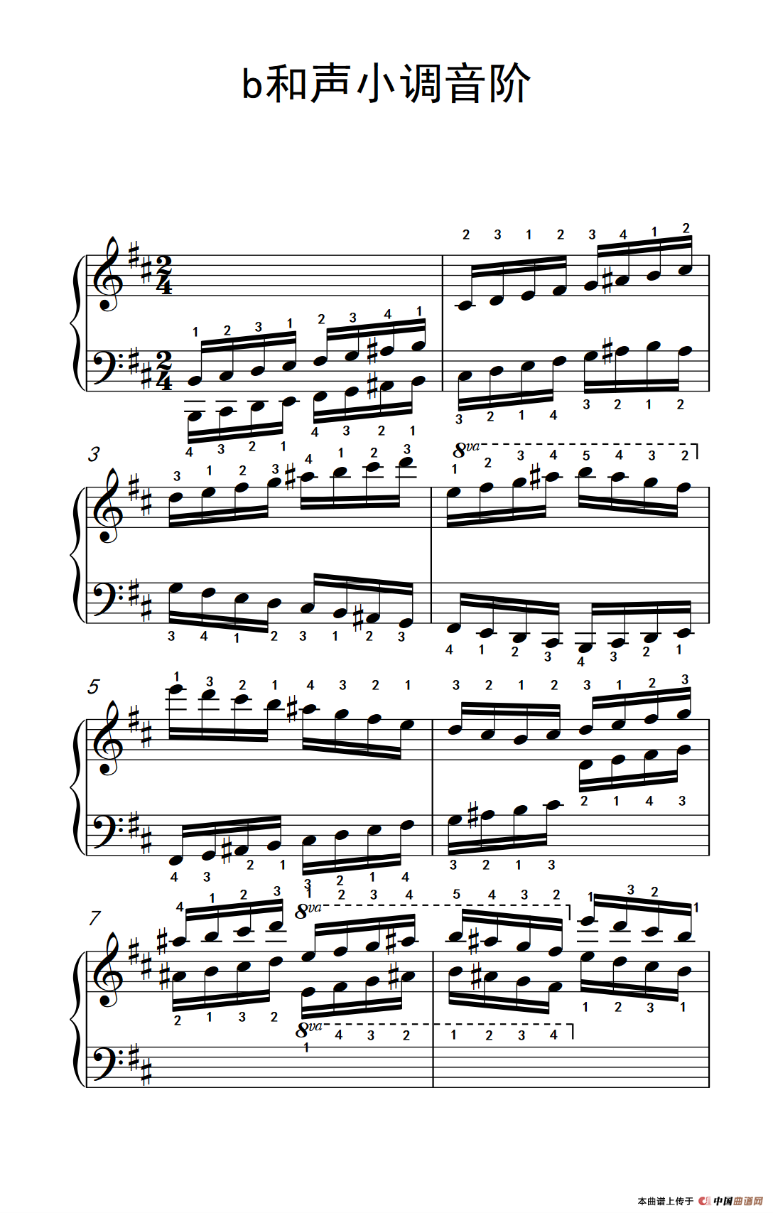 第九级8 b和声小调音阶 中央音乐学院 钢琴 