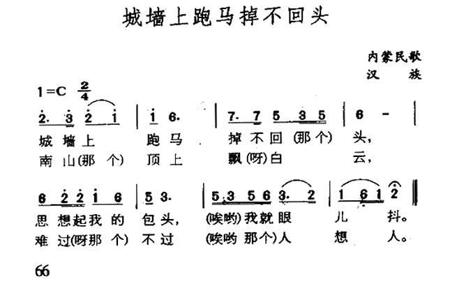 蒙古民歌简谱_走马蒙古民歌简谱(3)