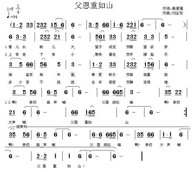 十跪母重恩简谱十跪父重恩简谱十