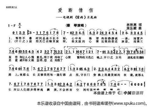 简谱情伤_情伤许强简谱